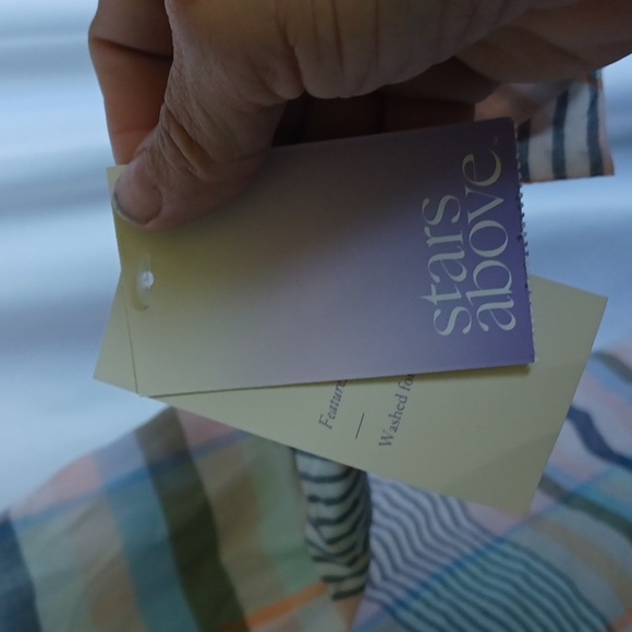 Stars Above Plaid Button Down Pajama Dress Shirt - Picture 2 of 4